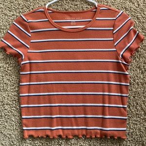 cropped striped tee